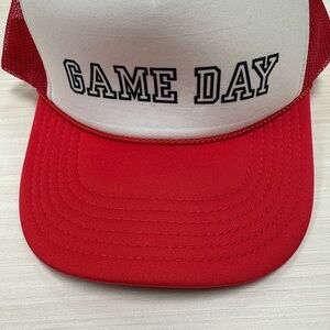Red and White 'Game Day' Trucker Hat